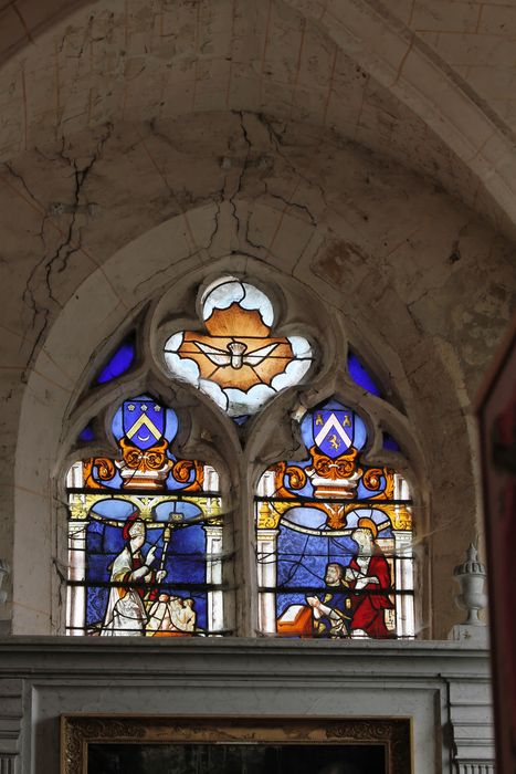verrières : Saint Nicolas et les trois enfants dans le saloir, Sainte Madeleine présente un donateur