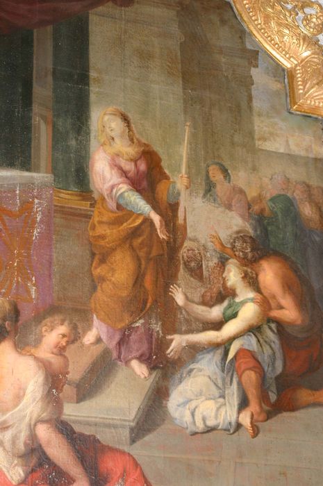 tableau : Sainte Geneviève guérissant le mal des ardents, détail