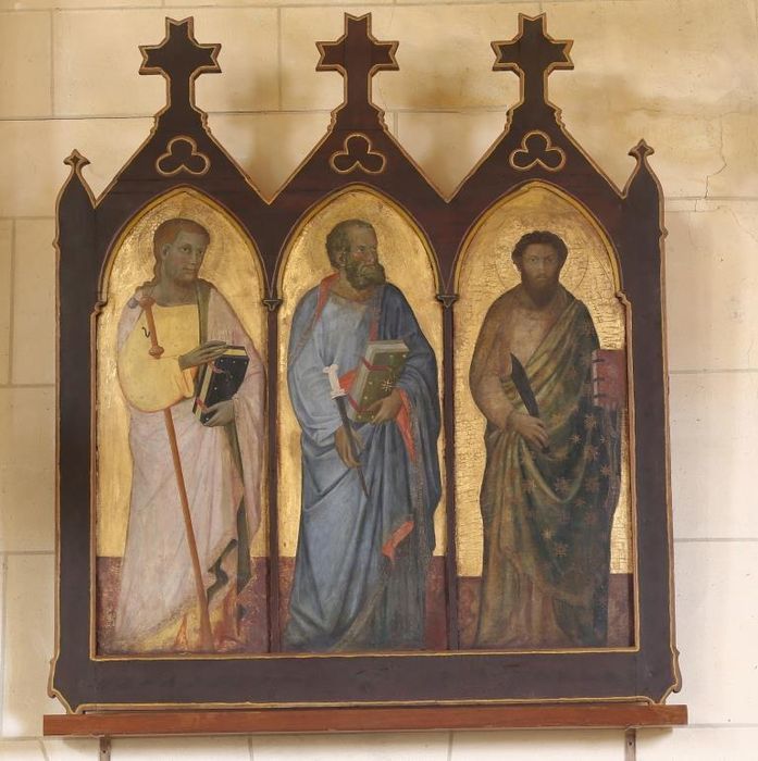 tableaux : Saint Jacques le majeur, saint Barthélemy (?) et saint Barthélemy