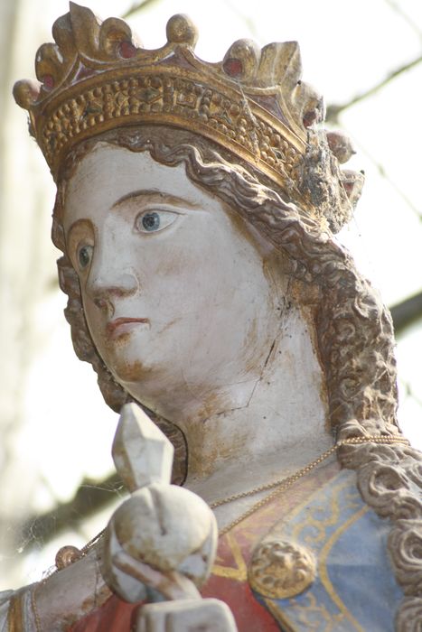 statue : Vierge à l'Enfant, détail