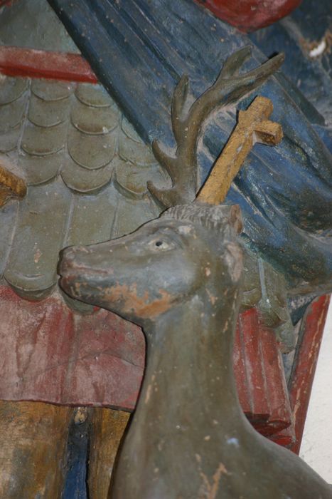 statue : Saint Hubert, détail