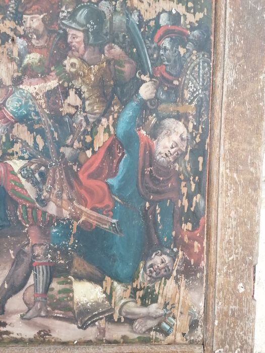 tableau (panneau de retable) : L’arrestation du Christ au mont des Oliviers, détail