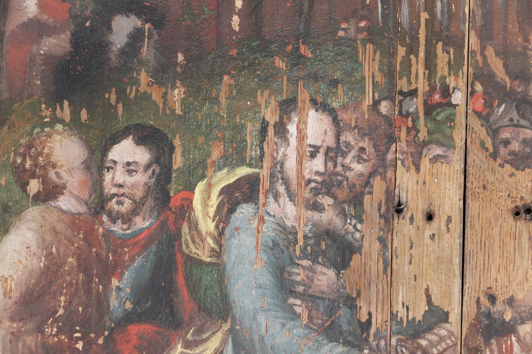 tableau (panneau de retable) : L’arrestation du Christ au mont des Oliviers, détail
