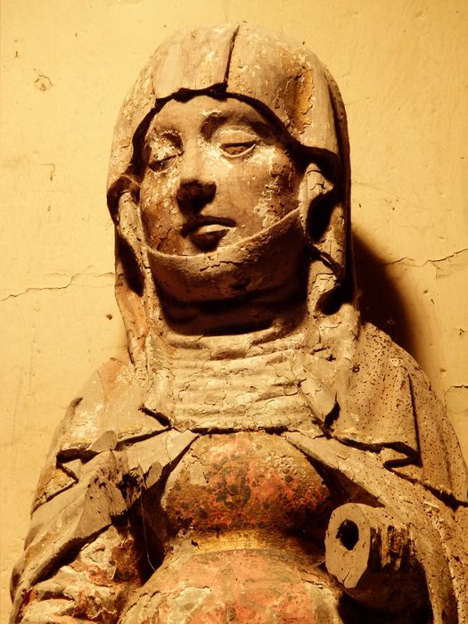 groupe sculpté : Éducation de la Vierge (ou La Vierge et sainte Anne), détail