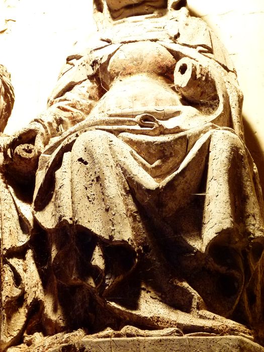 groupe sculpté : Éducation de la Vierge (ou La Vierge et sainte Anne), détail