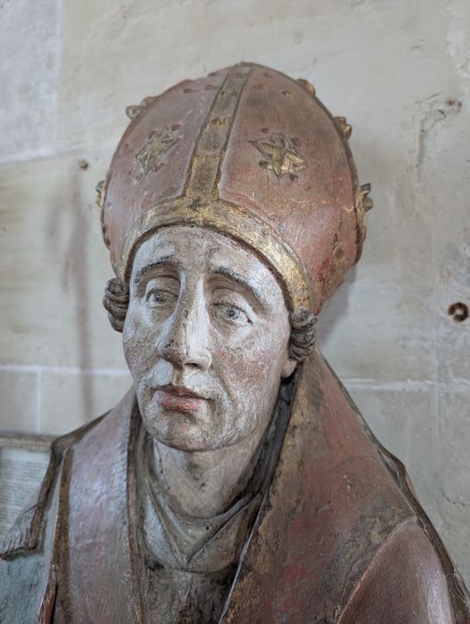 statue (petite nature) : Saint Martin évêque, détail