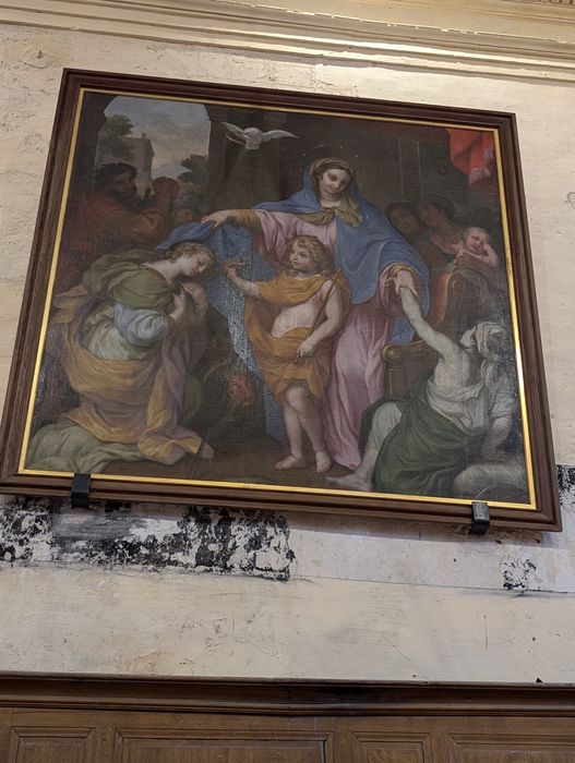 tableau (ex-voto) : La Vierge et le Christ Enfant avec sainte Marguerite