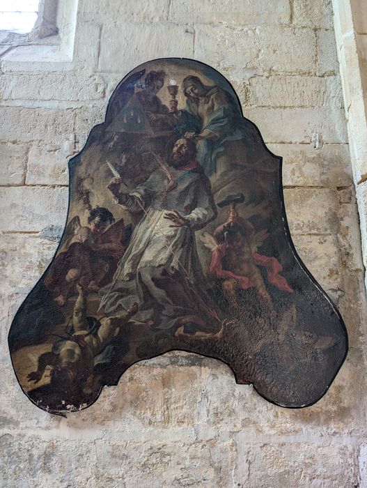 Tableau : Saint Augustin foudroyant les hérétiques (?)