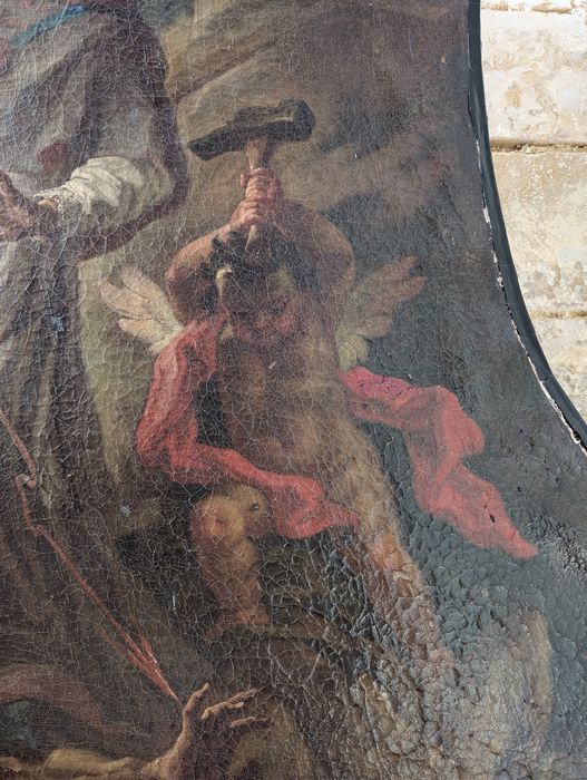 tableau : Saint Augustin foudroyant les hérétiques (?), détail