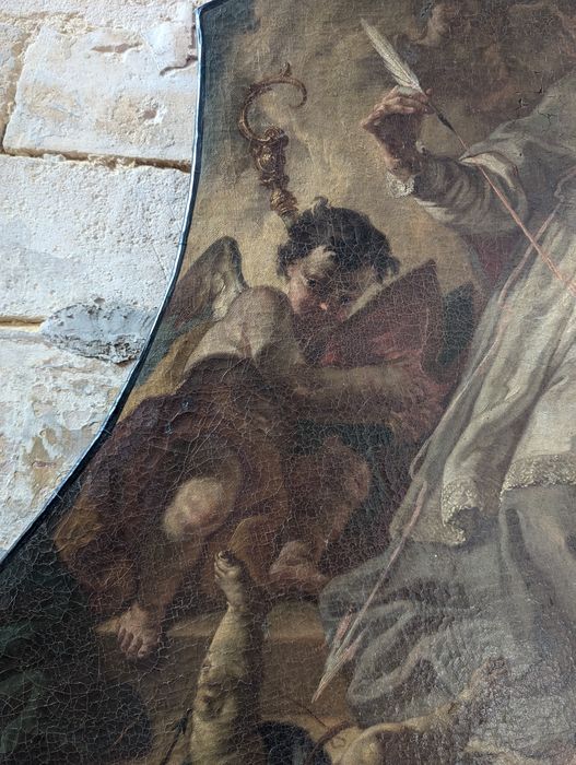 tableau : Saint Augustin foudroyant les hérétiques (?), détail
