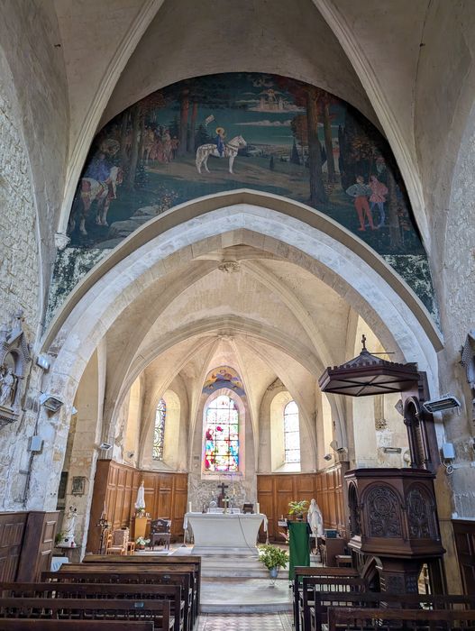 peinture monumentale : Jeanne d'Arc à cheval, en prière sur le mont Ganelon