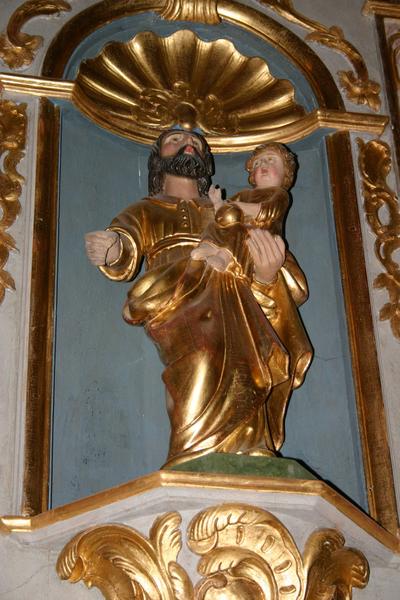 retable, autel de la Vierge : vue générale d'une des statues du retable : saint Joseph et l'enfant