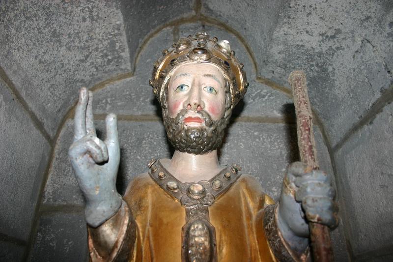 statue : saint Blaise, vue partielle