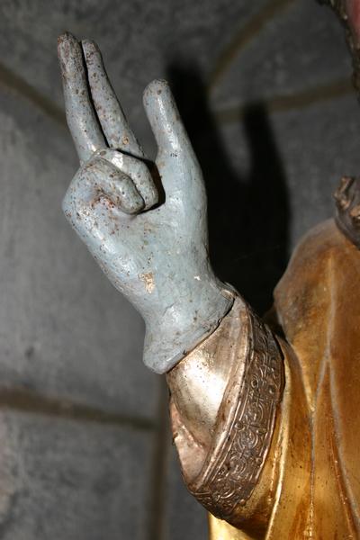 statue : saint Blaise, détail