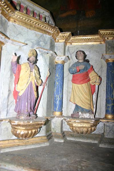 retable du maître-autel, détail, statuettes du tabernacle