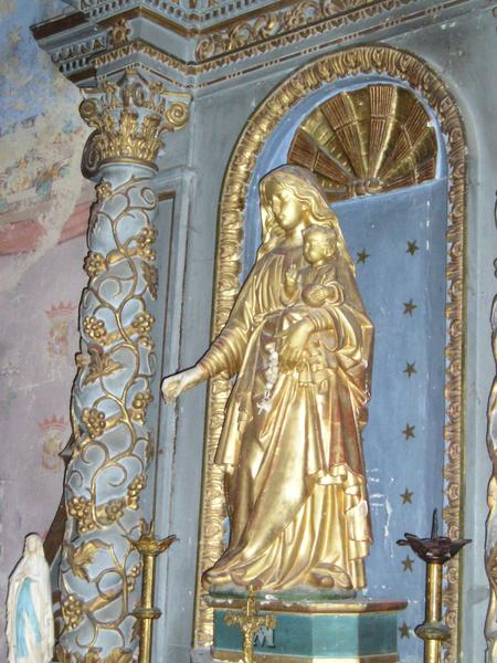 retable, statue : Vierge à l'Enfant (chapelle du croisillon nord), vue générale