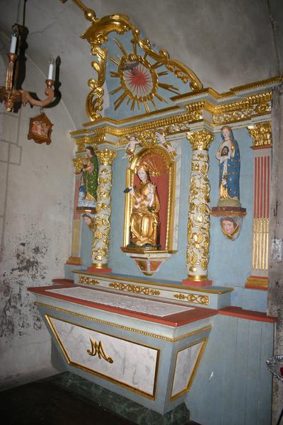 retable, statue : Vierge à l'Enfant dite Notre-Dame-des-lacs-de-la-Godivelle, vue générale