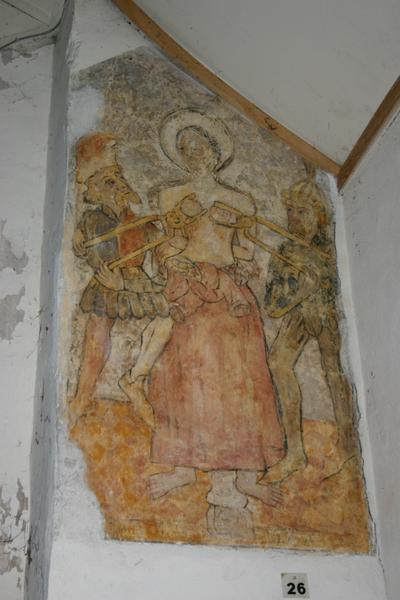 peinture monumentale du narthex : martyre de sainte Agathe (le), vue générale