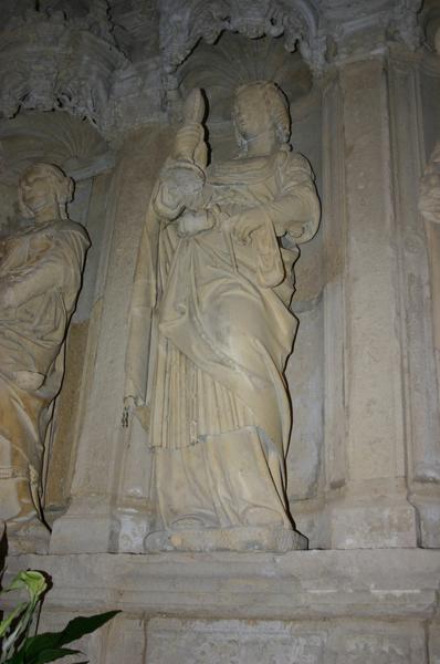 retable, statue : la Prudence, vue générale