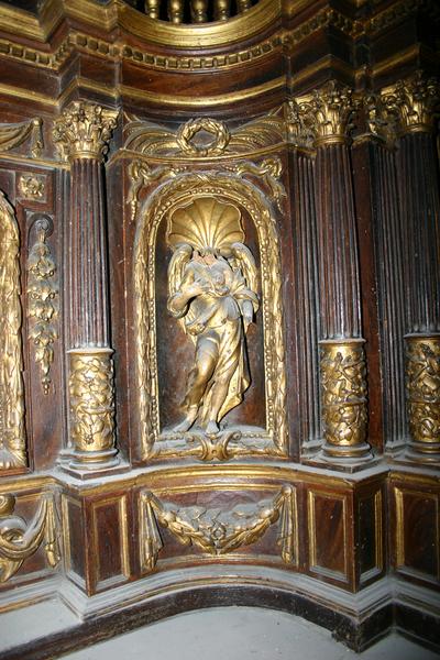 autel, retable, statues (maître-autel), détail