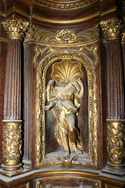 autel, retable, statues (maître-autel), détail