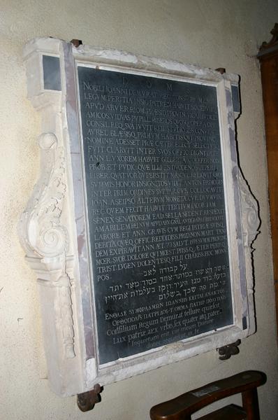 plaque funéraire de Jean de Murat, vue générale