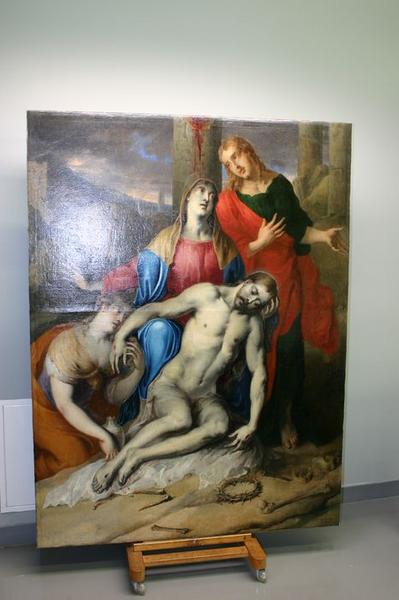 tableau : Déploration du Christ, vue générale - © Ministère de la Culture (France), Conservation des antiquités et objets d'art du Puy-de-Dôme – Tous droits réservés