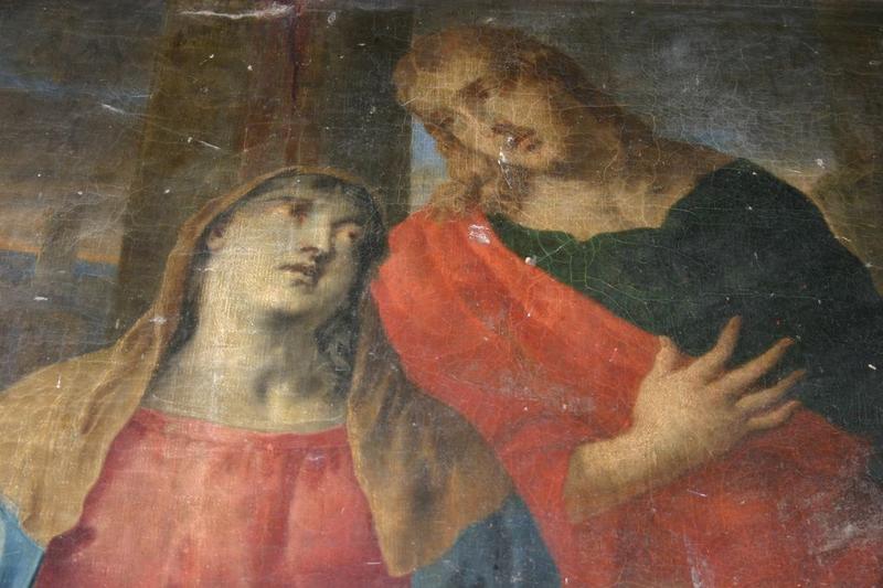 tableau et son cadre : Déploration du Christ, vue générale - © Ministère de la Culture (France), Conservation des antiquités et objets d'art du Puy-de-Dôme – Tous droits réservés