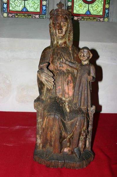 statue : Vierge à l'enfant, vue partielle