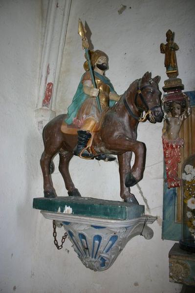 statue équestre : saint Maurice, vue générale - © Ministère de la Culture (France), Conservation des antiquités et objets d'art du Puy-de-Dôme – Tous droits réservés