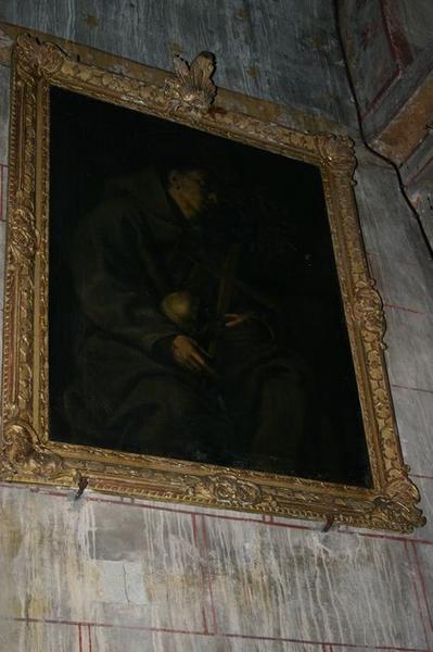 tableau, cadre : saint François-d'Assise aux stigmates, vue générale - © Ministère de la Culture (France), Conservation des antiquités et objets d'art du Puy-de-Dôme – Tous droits réservés
