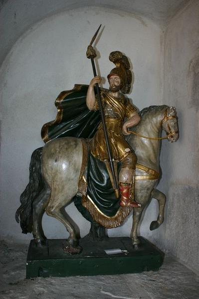 statue équestre : saint Maurice ou saint Martin, vue générale - © Ministère de la Culture (France), Conservation des antiquités et objets d'art du Puy-de-Dôme – Tous droits réservés