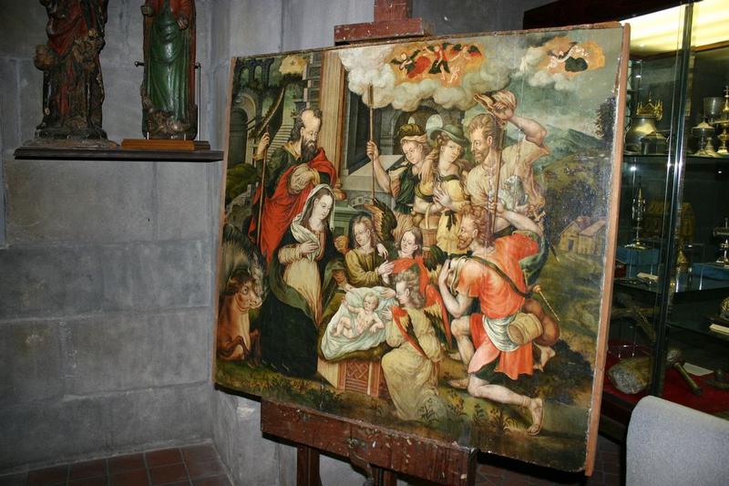 tableau : Adoration des bergers (la), vue générale - © Ministère de la Culture (France), Conservation des antiquités et objets d'art du Puy-de-Dôme – Tous droits réservés