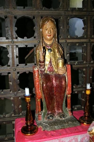 statue-reliquaire : sainte Madeleine, vue générale - © Ministère de la Culture (France), Conservation des antiquités et objets d'art du Puy-de-Dôme – Tous droits réservés