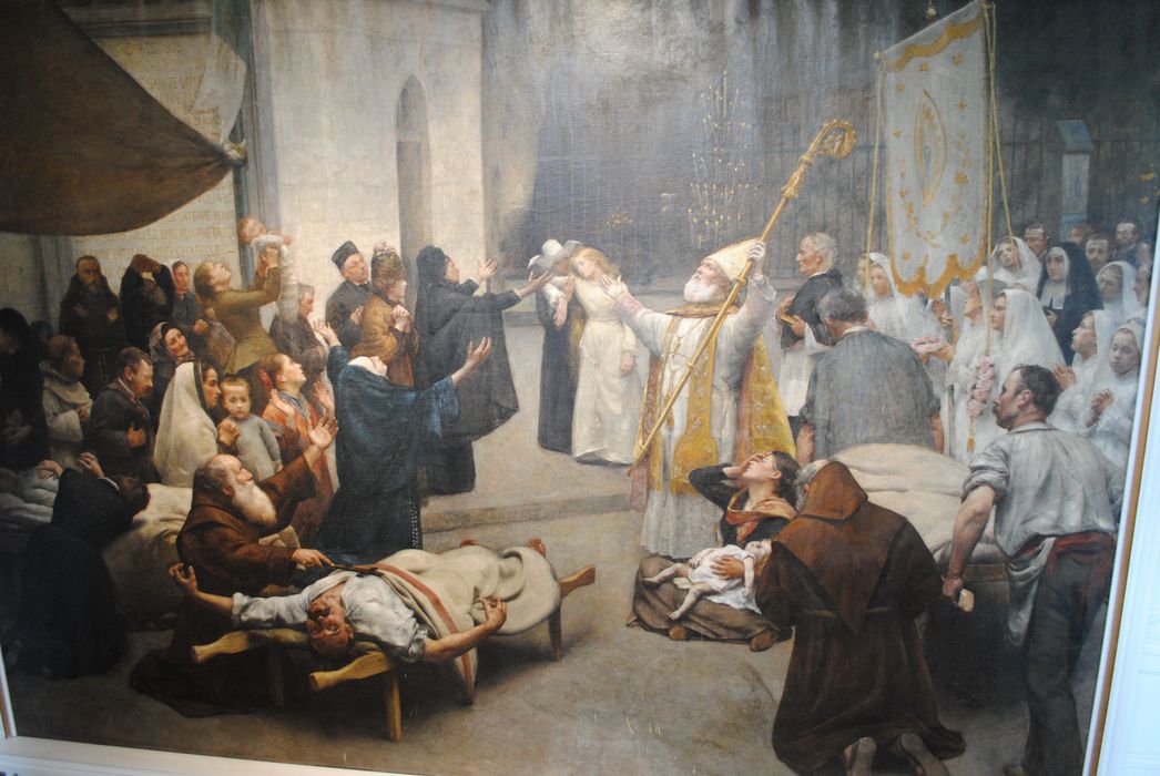 tableau : Miracle à la grotte de Lourdes - © Ministère de la Culture (France), Conservation des antiquités et des objets d’art des Hautes-Pyrénées, tous droits réservés