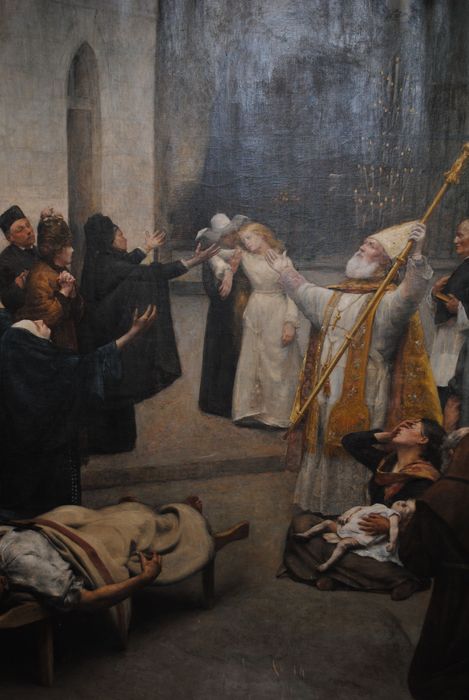 tableau : Miracle à la grotte de Lourdes - © Ministère de la Culture (France), Conservation des antiquités et des objets d’art des Hautes-Pyrénées, tous droits réservés