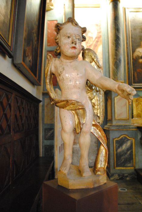 statue (statuette) : Angelot - © Ministère de la Culture (France), Conservation des antiquités et des objets d’art des Hautes-Pyrénées, tous droits réservés
