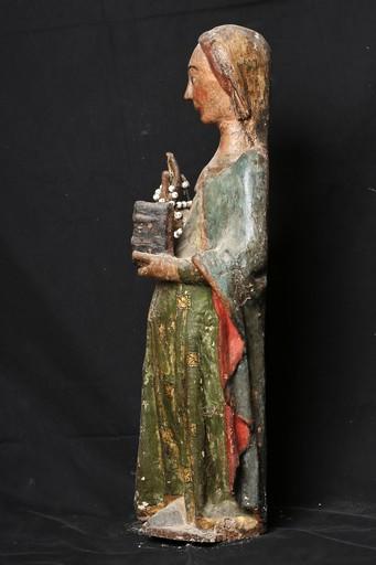 statue : sainte Eugénie, profil droit, vue générale