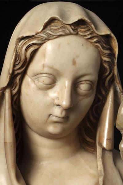 statue : Vierge à l'enfant, détail - © Ministère de la Culture (France), Conservation des antiquités et des objets d’art des Pyrénées-Orientales, tous droits réservés