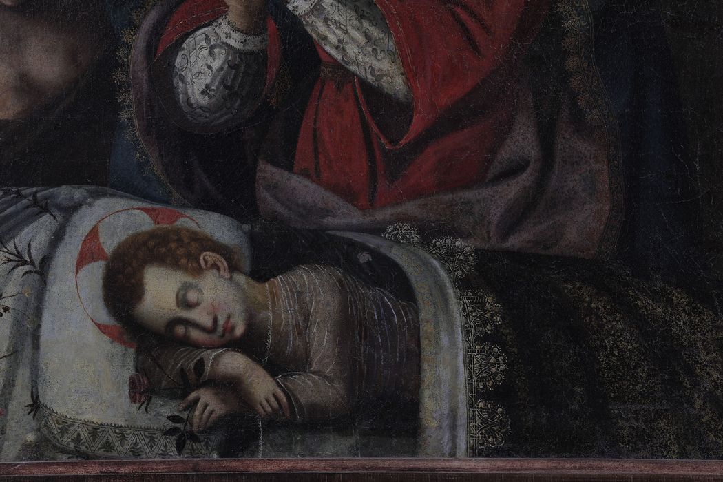 tableau : Le Sommeil de l'Enfant Jésus, vue partielle