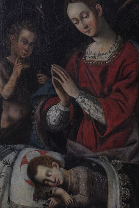 tableau : Le Sommeil de l'Enfant Jésus, vue partielle