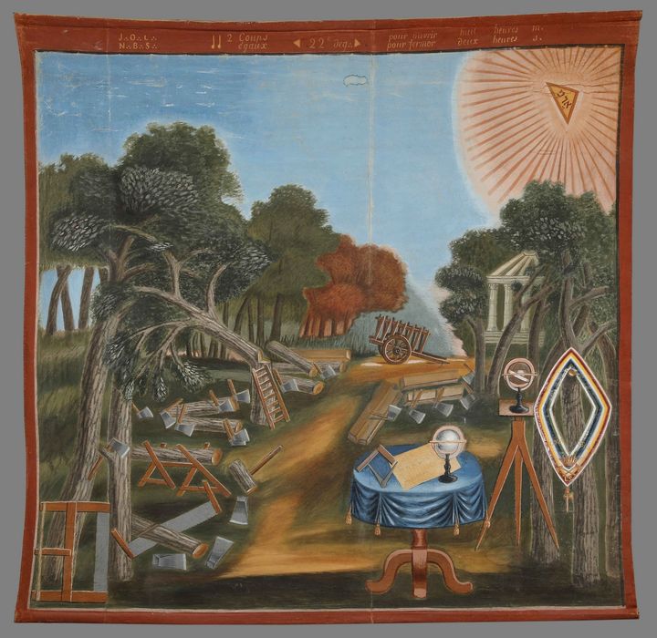 toile n°4 : Décor de loge maçonnique - © Ministère de la Culture (France), Centre de conservation et de restauration du patrimoine des Pyrénées-Orientales – Tous droits réservés