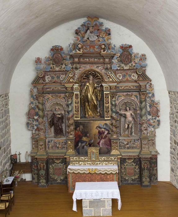 retable du maître-autel, dédié à saint Julien et à saint Clément - © Ministère de la Culture (France), Centre de conservation et de restauration du patrimoine des Pyrénées-Orientales – Tous droits réservés