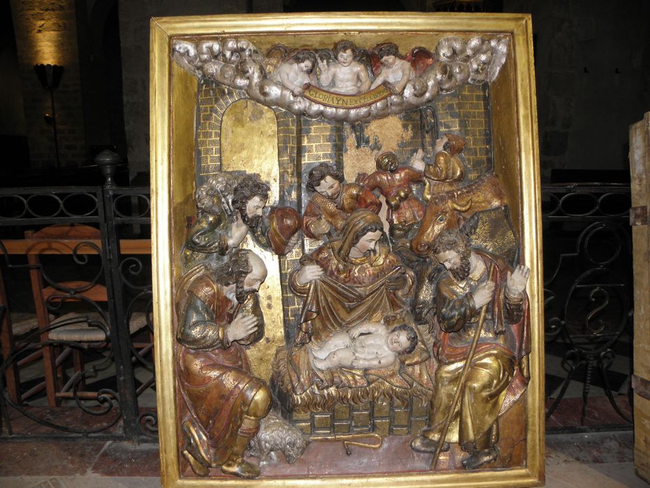 bas-relief du retable du Rosaire : l'Adoration des bergers