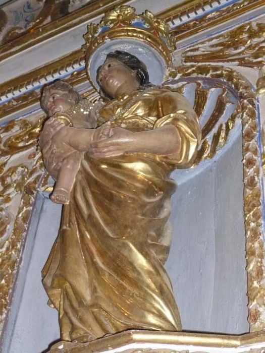 statue : Vierge à l'Enfant - © Ministère de la Culture (France), Centre de conservation et de restauration du patrimoine des Pyrénées-Orientales – Tous droits réservés