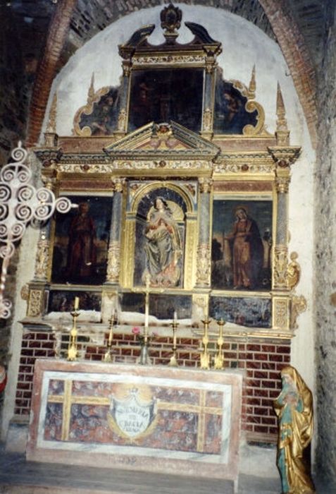 Retable, 5 tableaux, statues de la chapelle de l'Immaculée Conception