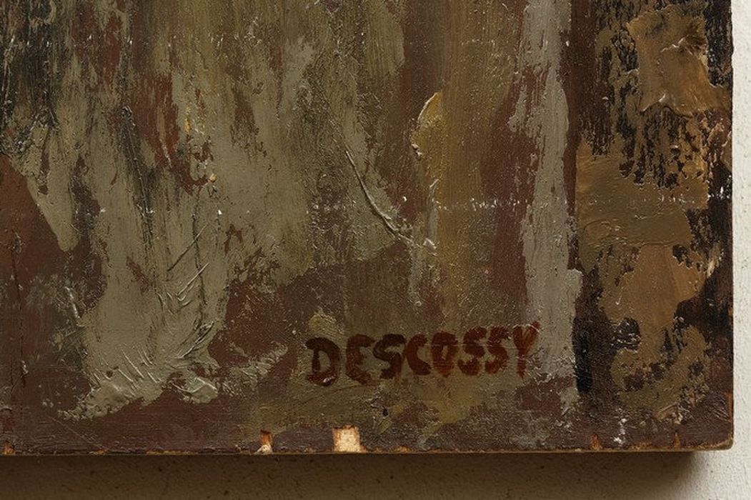 panneau peint du Christ en croix, détail