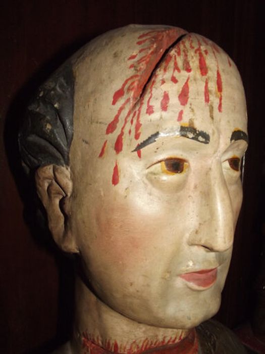 buste-reliquaire de Saint Lambert, détail - © Ministère de la Culture (France), Centre de conservation et de restauration du patrimoine des Pyrénées-Orientales – Tous droits réservés