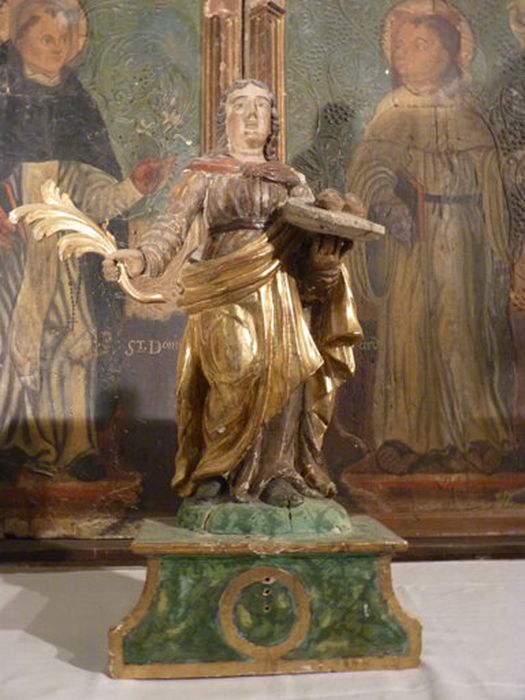 statue : Sainte Lucie - © Ministère de la Culture (France), Centre de conservation et de restauration du patrimoine des Pyrénées-Orientales – Tous droits réservés