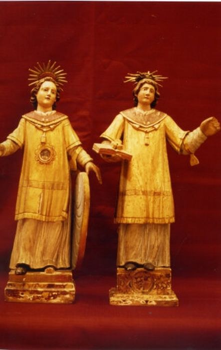 statues-reliquaires : Saint Etienne et Saint Vincent - © Ministère de la Culture (France), Centre de conservation et de restauration du patrimoine des Pyrénées-Orientales – Tous droits réservés